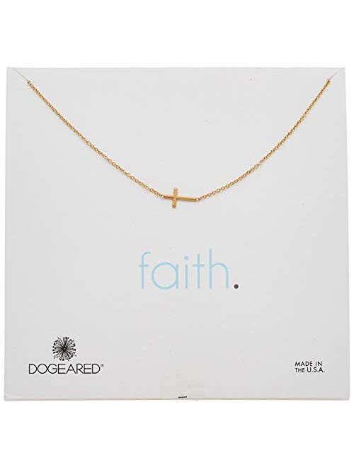 Dogeared "Faith 14k Gold Sideways Cross Pendant Necklace