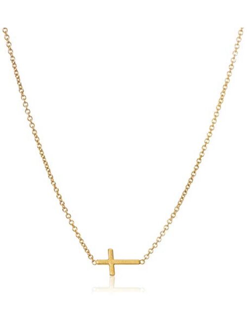 Dogeared "Faith 14k Gold Sideways Cross Pendant Necklace
