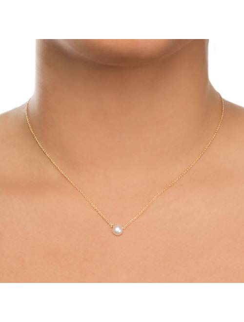 Dogeared Gold Filled Pearls of Friendship White Freshwater Pearl Necklace 16"-18"