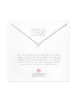 Pearls of Love White Pearl Necklace, Sterlig Silver - 16"