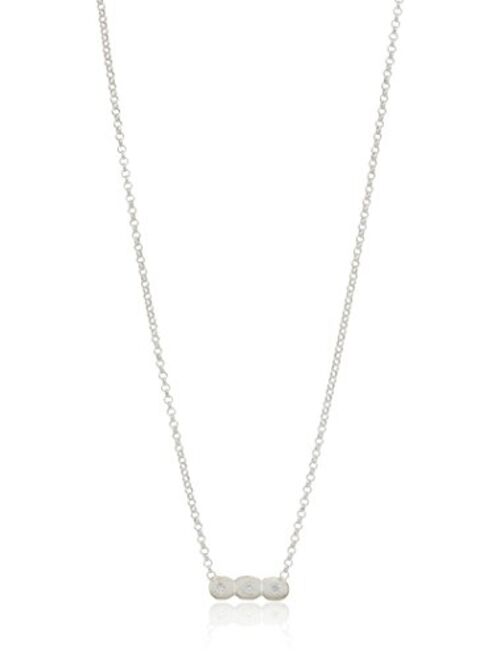 Dogeared Then, Now and Forever, Small Bar with 3 Crystal Chain Necklace, 16"+2" Extender