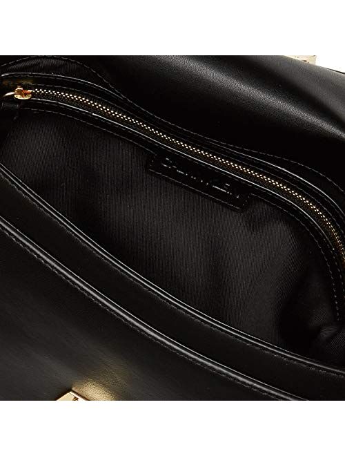 Calvin Klein Soft Lock Lamb Leather Convertible Crossbody Shoulder Bag