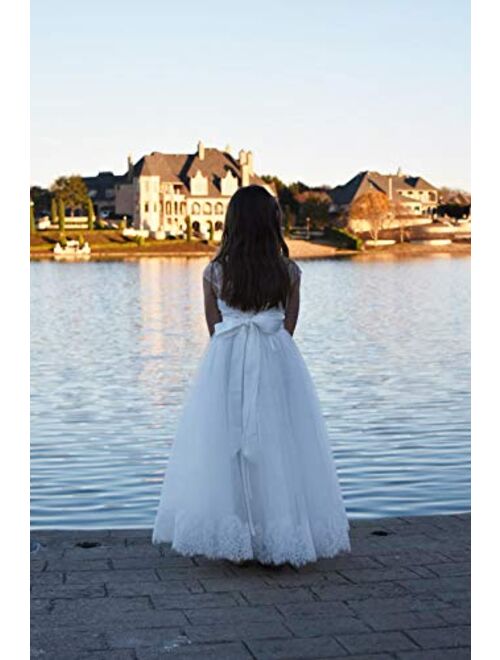 Sittingley Flower Girls Lace Tulle Gowns First Communion Dresses