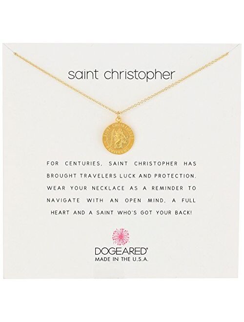 Dogeared Saint Christopher Travelers Reminder Necklace Gold Dipped One Size