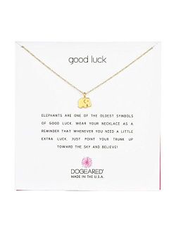 Reminder "Good Luck" Elephant Pendant Necklace, 16"