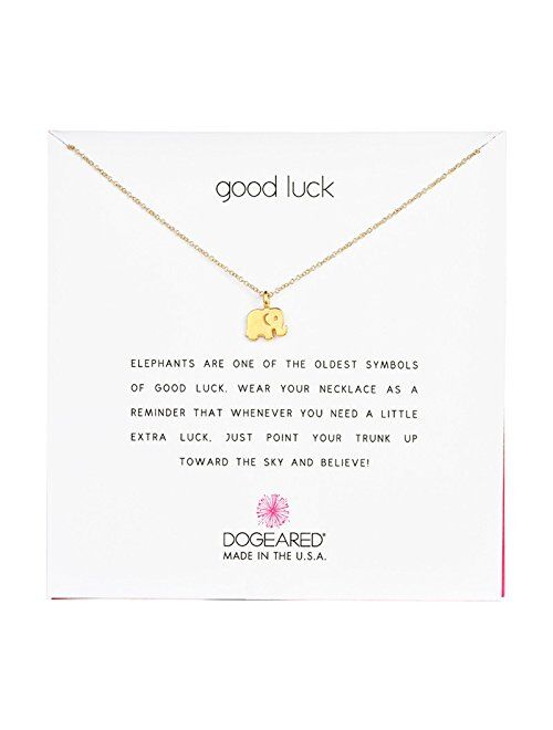 Dogeared Reminder "Good Luck" Elephant Pendant Necklace, 16"