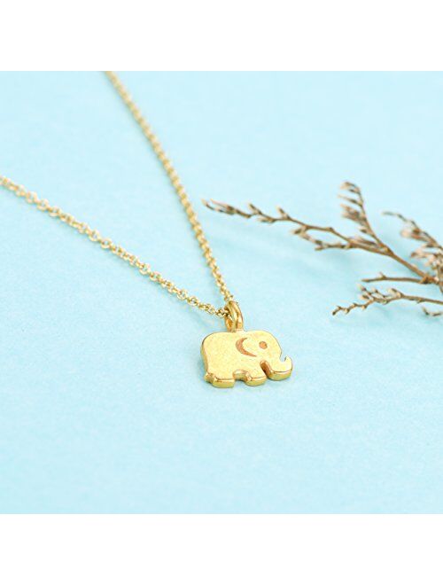 Dogeared Reminder "Good Luck" Elephant Pendant Necklace, 16"