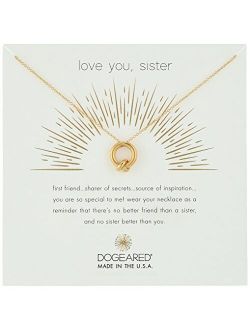 Love You, Sister, Together Knot Charm Chain Necklace, 16" 2" Extender