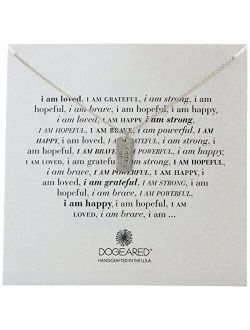 "I Am" Happy Small Dogtag Pendant Necklace, 18"