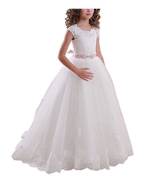 Abaowedding Ball Gown Lace Up First Flower Communion Girl Dresses