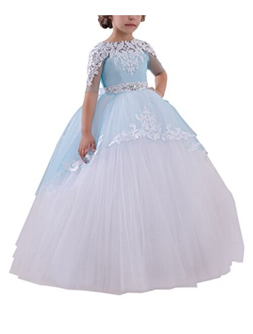 Abaowedding Flower Girls Long First Communion Dresses Kids Pageant Prom Ball Gowns