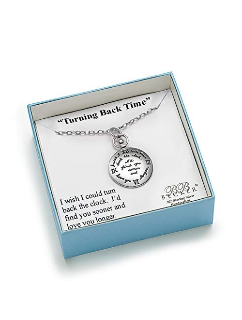 BB Becker Turning Back Time Sterling Silver Necklace - Girlfriend/Wife, Gift for Her, Love, Jewelry for Her, Birthday, Anniversary, Romantic