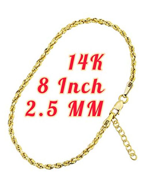 Adjustable 14k Gold Rope Bracelet & FREE Gift