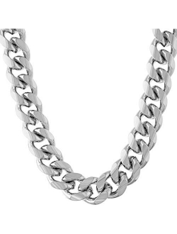 LIFETIME JEWELRY 11mm Cuban Link Chain Necklace for Men & Teen 24k Gold Plated
