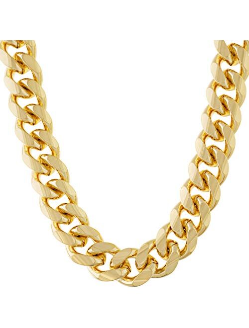 Buy LIFETIME JEWELRY 11mm Cuban Link Chain Necklace for Men & Teen 