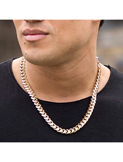 LIFETIME JEWELRY 11mm Flexible Herringbone Chain Necklace 24k Real Gold Plated 