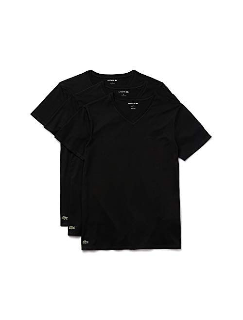 Lacoste Men's Essentials 3 Pack 100% Cotton Regular Fit V-Neck T-Shirts