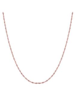 14K Yellow or White Gold 1.00mm Shiny Diamond-Cut Classic Singapore Chain Necklace for Pendants and Charms with Spring-Ring Clasp (7" 16" 18" 20" 22" or 24" inch)