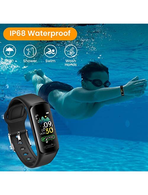 CanMixs Fitness Tracker Watch for Kids Girls Boys Teens,Activity Tracker,HD Color Screen Heart Rate Sleep Monitor,Pedometer,Calorie Counter,Alarm Clock,IP68 Waterproof Sp