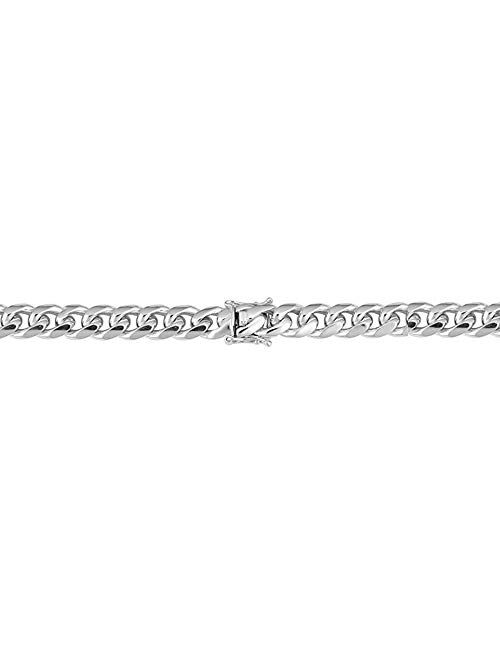 8 Solid Thick Big Link Bracelet for Men Boys 6.5MM 14.5MM- Curb Cuban Bracelet 8.5 9 Inch Verona Jewelers 925 Sterling Silver Solid Miami Cuban Link Chain Bracelet 