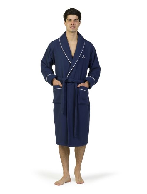 Personalized 100% Turkish Cotton Waffle Terry Bath Robe - Navy
