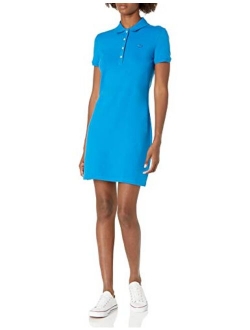 Women's Short Sleeve Slim Fit Stretch Pique Polo Dress