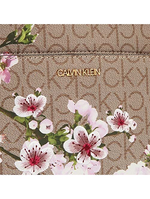 Calvin Klein Margot Textured Logo Emboss Satchel