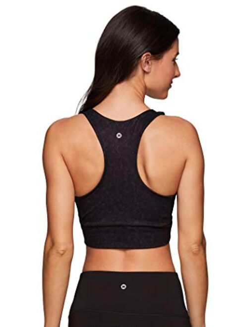 RBX Active Women's Athletic Yoga Racerback Cropped Tank Top with Built in Bra