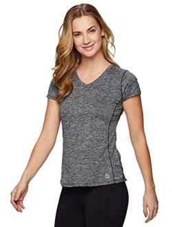 Active Women's Athletic Quick Dry Space Dye Short Sleeve Yoga T-Shirt