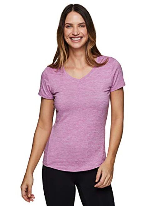 RBX Active Women's Athletic Quick Dry Space Dye Short Sleeve Yoga T-Shirt