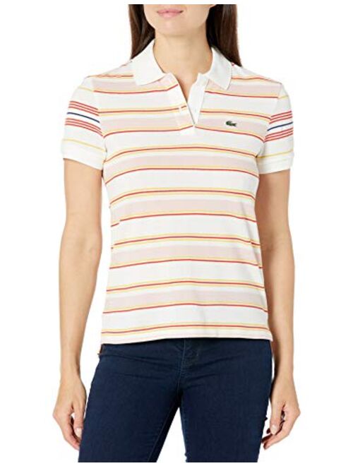 Lacoste Women's Short Sleeve Regular Fit Striped Polo Shirt