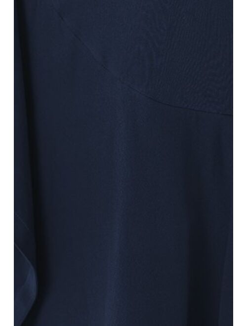 eShakti FX Ruffle Cotton Knit Halter Maxi Dress - Customizable Neckline, Sleeve & Length