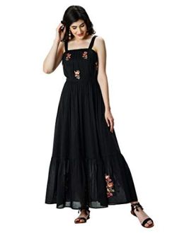 FX Floral Embroidery Cotton Voile Maxi Sundress