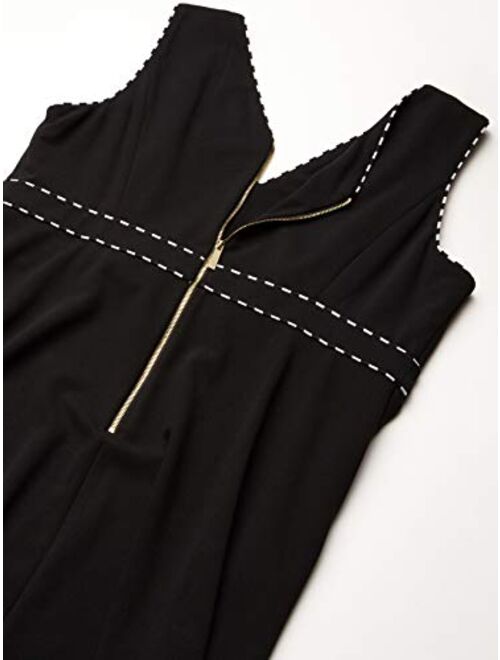Calvin Klein Women's Sleeveless A-line V-Neck Midi Dress