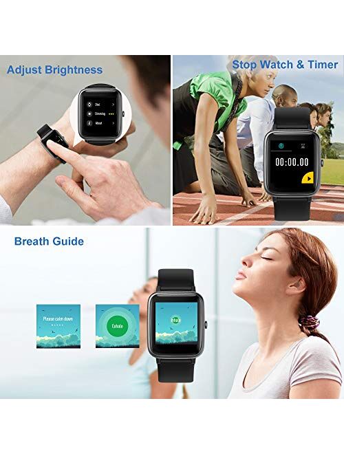 YAMAY Smart Watch Fitness Tracker Watches for Men Women, Fitness Watch Heart Rate Monitor IP68 Waterproof Digital Watch with Step Calories Sleep Tracker, Smartwatch Compa