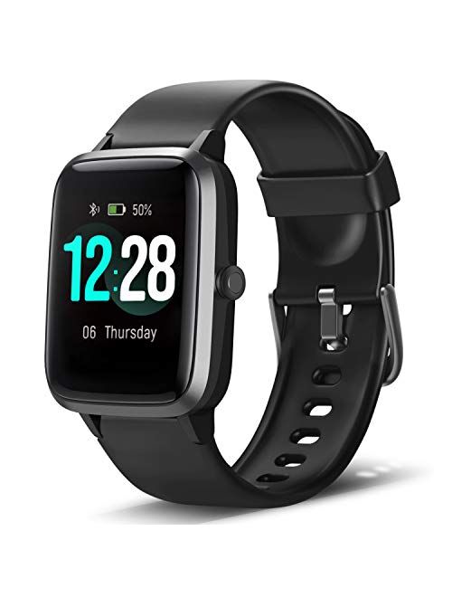 LETSCOM Smart Watch Fitness Tracker Heart Rate Monitor Step Calorie Counter Sleep Monitor Music Control IP68 Water Resistant 1.3 Inch Color Touch Screen Activity Tracking