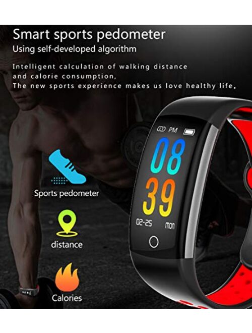 IP68 Fitness Tracker Blood Pressure Heat Rate Monitor Smart Watch Blood Oxygen Sleep Monitor Activity Tracker Pedometer Watch for Women Men