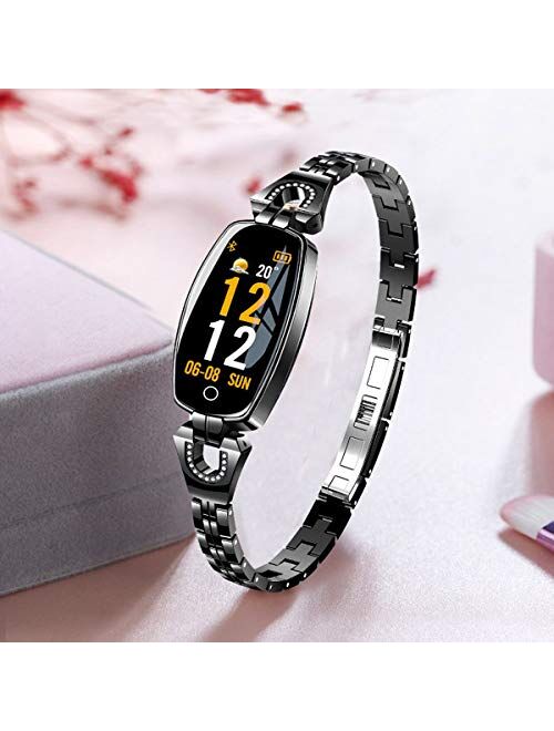 Womens Fitness Tracker Blood Pressure Heart Rate Monitor Activity Tracker Waterproof Pedometer Step Counter Calorie Sleep Monitor Touch Screen Bluetooth Smart Watch for A