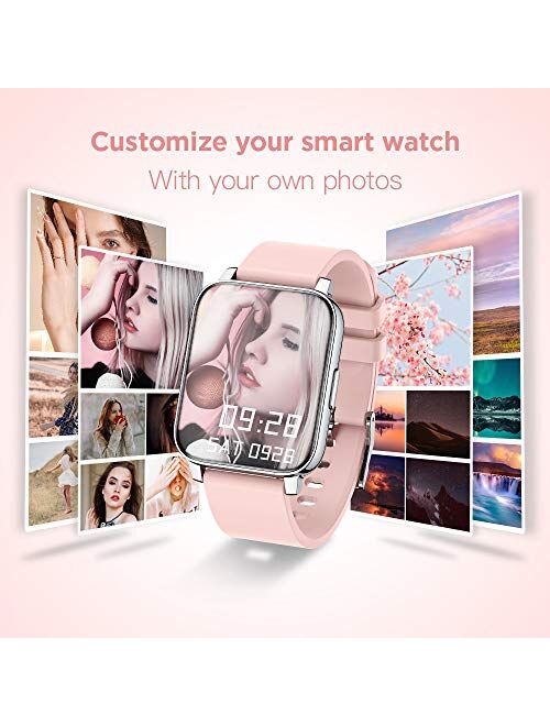 Smart Watch for Women 1.69" Touch Screen Fitness Tracker Watch IP67 Waterproof Smartwatch with Heart Rate and Sleep Monitor, Step Counter Sport Running Watch for Android 