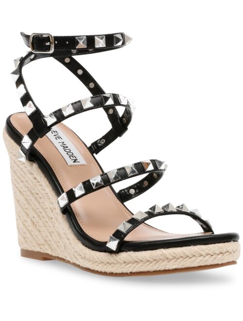 maici clear studded detail espadrille wedge sandals