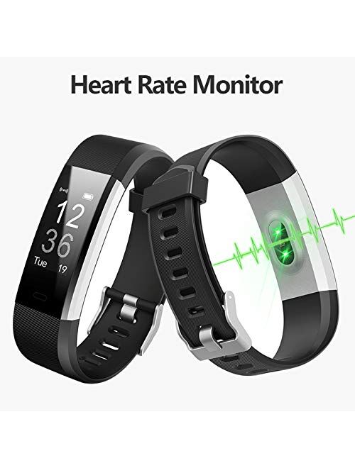 Lintelek Fitness Tracker, Activity Tracker with Heart Rate Monitor, Smart Fitness Watch with Sleep Monitor, Step Counter, Calorie Counter, Pedometer Watch for Women Men a