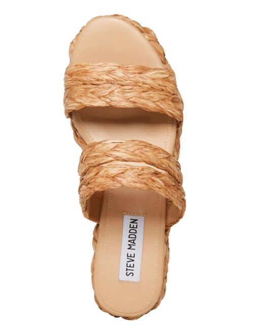 Steve Madden Women's Cannes Woven Flatform Slide Sandals