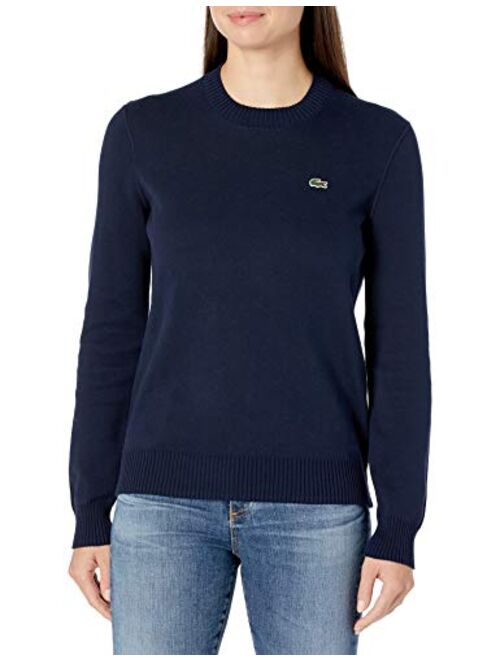 Lacoste Women's Long Sleeve Crewneck Cotton Sweater