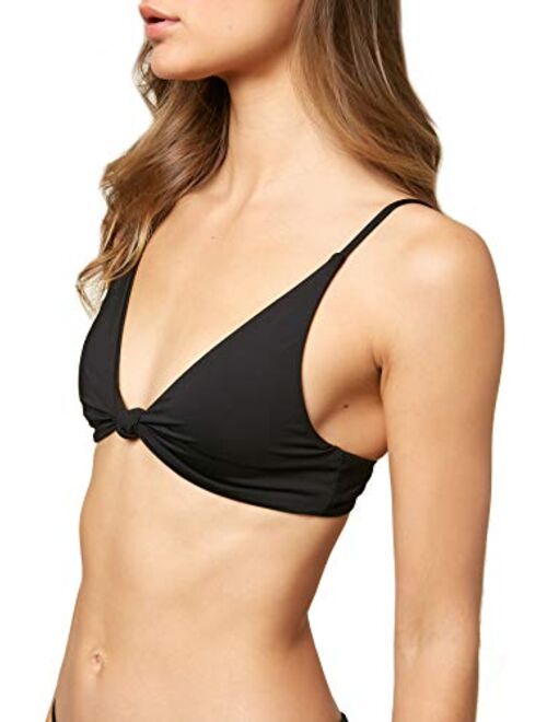 O'NEILL Women's Solid Knot Front Detail Triangle Bikini Swimsuit Top