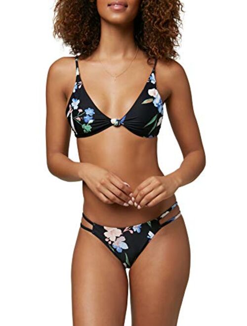 O'NEILL Women's Solid Knot Front Detail Triangle Bikini Swimsuit Top