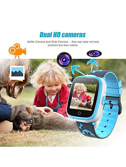 Efolen 4G Smart Watch for Kids - Smartwatch with GPS WiFi LBS Tracker Real Time Position HD Touch Screen SOS Video Call Waterproof Message Compatible Android and iOS for 
