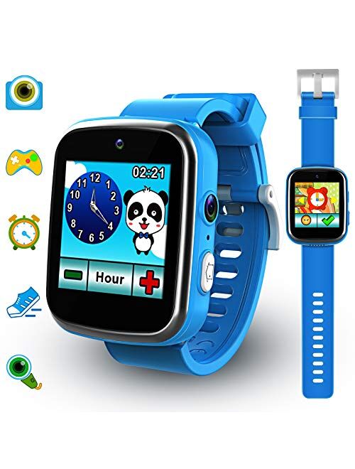 Foviza Kids Smart Watch Toys, Rechargeable Game Smartwatch for Boys & Girls, Multi-Function Touch Screen Kids Watches with Selfie-cam for Christmas/Xmas Birthday Gifts (B