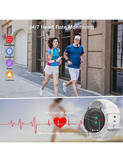 Smart Watch UMIDIGI Uwatch 3S, Fitness Tracker with Blood Oxygen Monitor and Heart Rate Monitor for Women Men. 5ATM Waterproof Activity Tracker with Compass for iPhone an