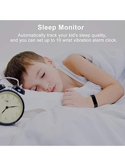 TOOBUR Slim Fitness Tracker Watch, Activity Tracker, Pedometer, Calorie Counter, Sleep Monitor,IP67 Waterproof Step Counter Watch with Wrist Silent Alarm Clock for Kids G