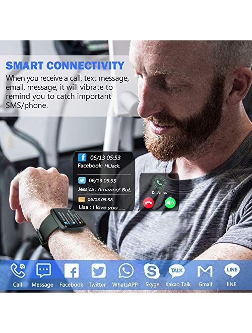 MorePro Smart Watch 10 Sport Modes IP69 Waterproof Fitness Tracker with Heart Rate Blood Pressure Monitor,Sleep Tracking Fitness Watch with Android iOS Calorie Step Count